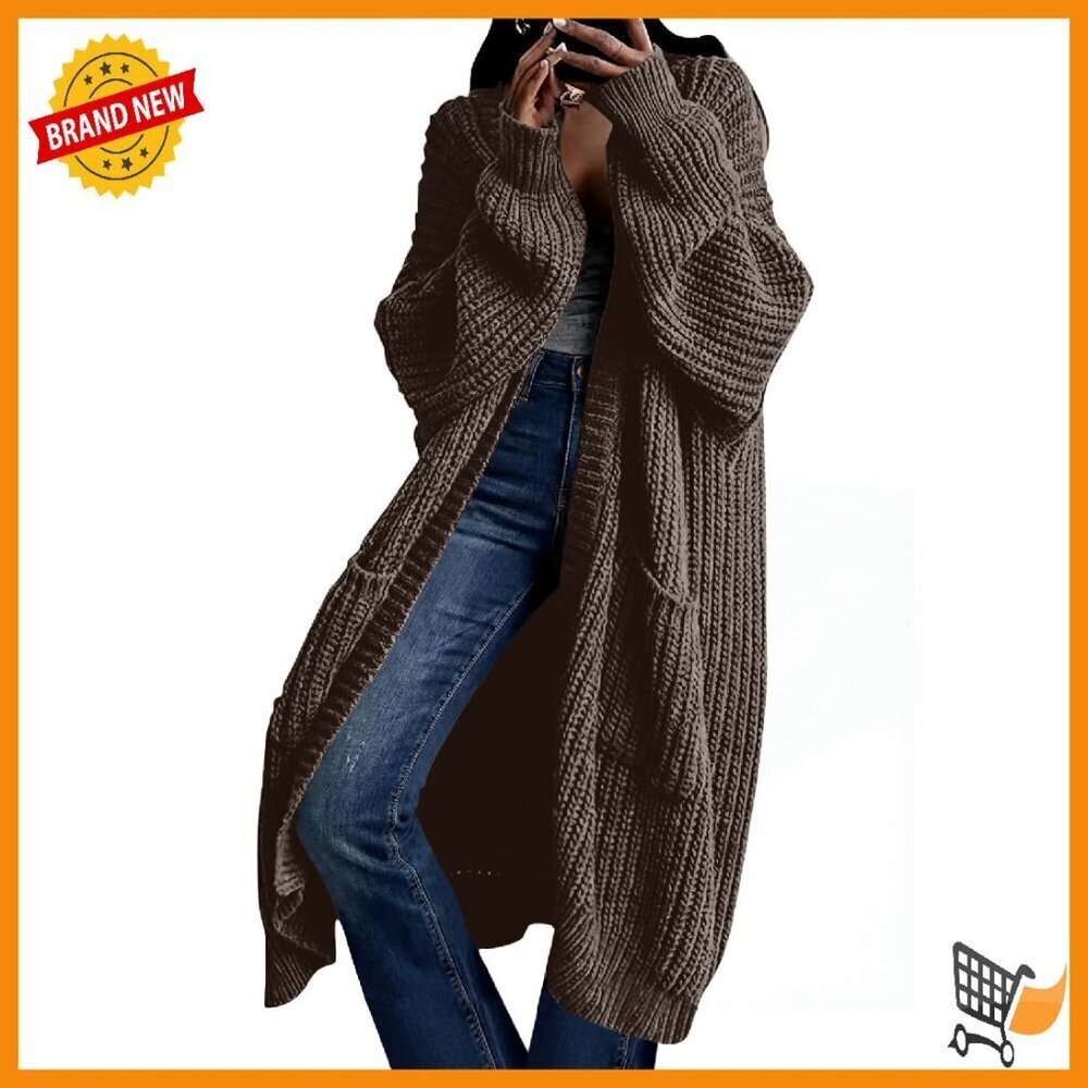 Oversized Knit Cardigan Sweater Coat with Pockets for Fall Winter